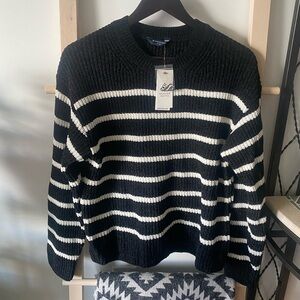 Denver Hayes Black and White Striped Sweater